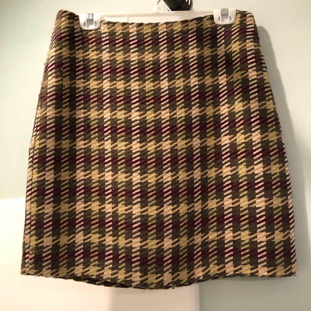 Purple and Sage Wool Skirt